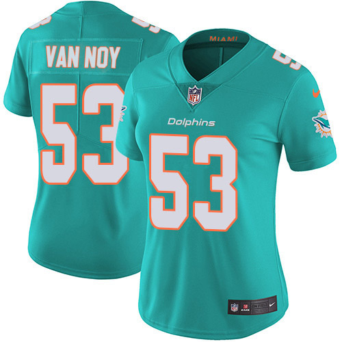 Nike Miami Dolphins 53 Kyle Van Noy Aqua Green Team Color Women Stitched NFL Vapor Untouchable Limited Jersey
